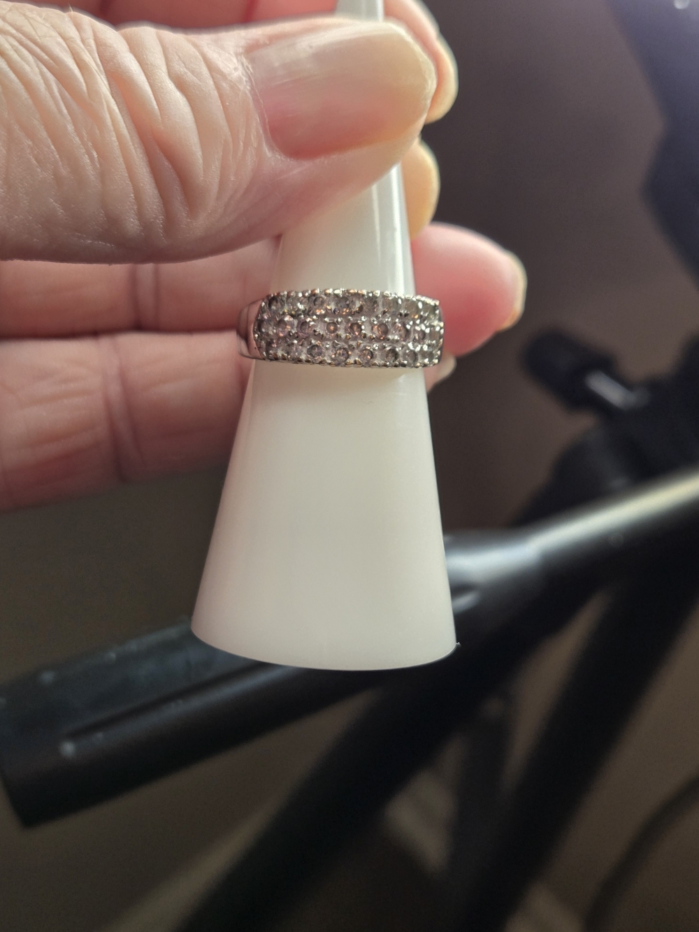 Source Unknown Pavé Crystal Band Ring in Silver
